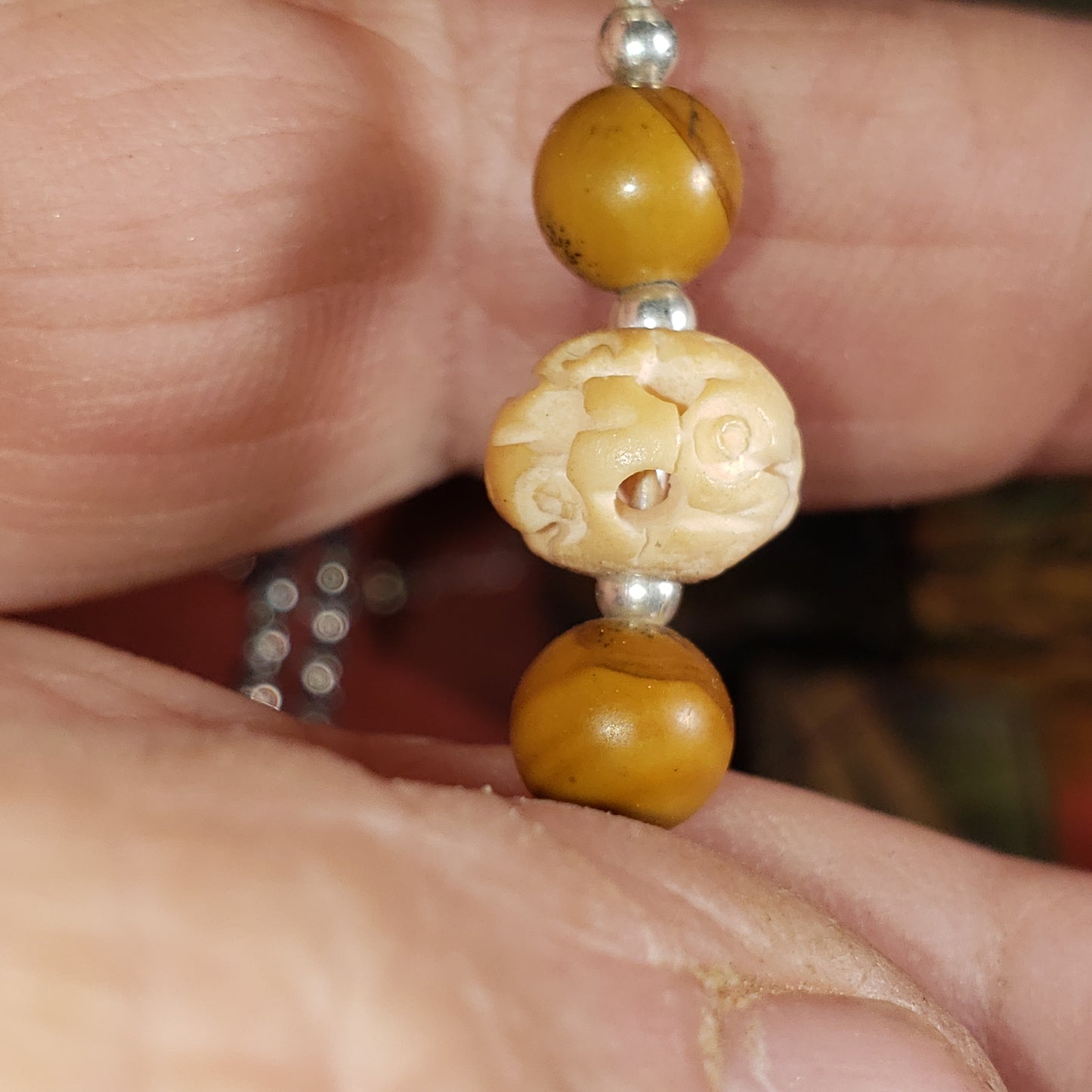 Ancient Mammoth Ivory & Jade Necklace