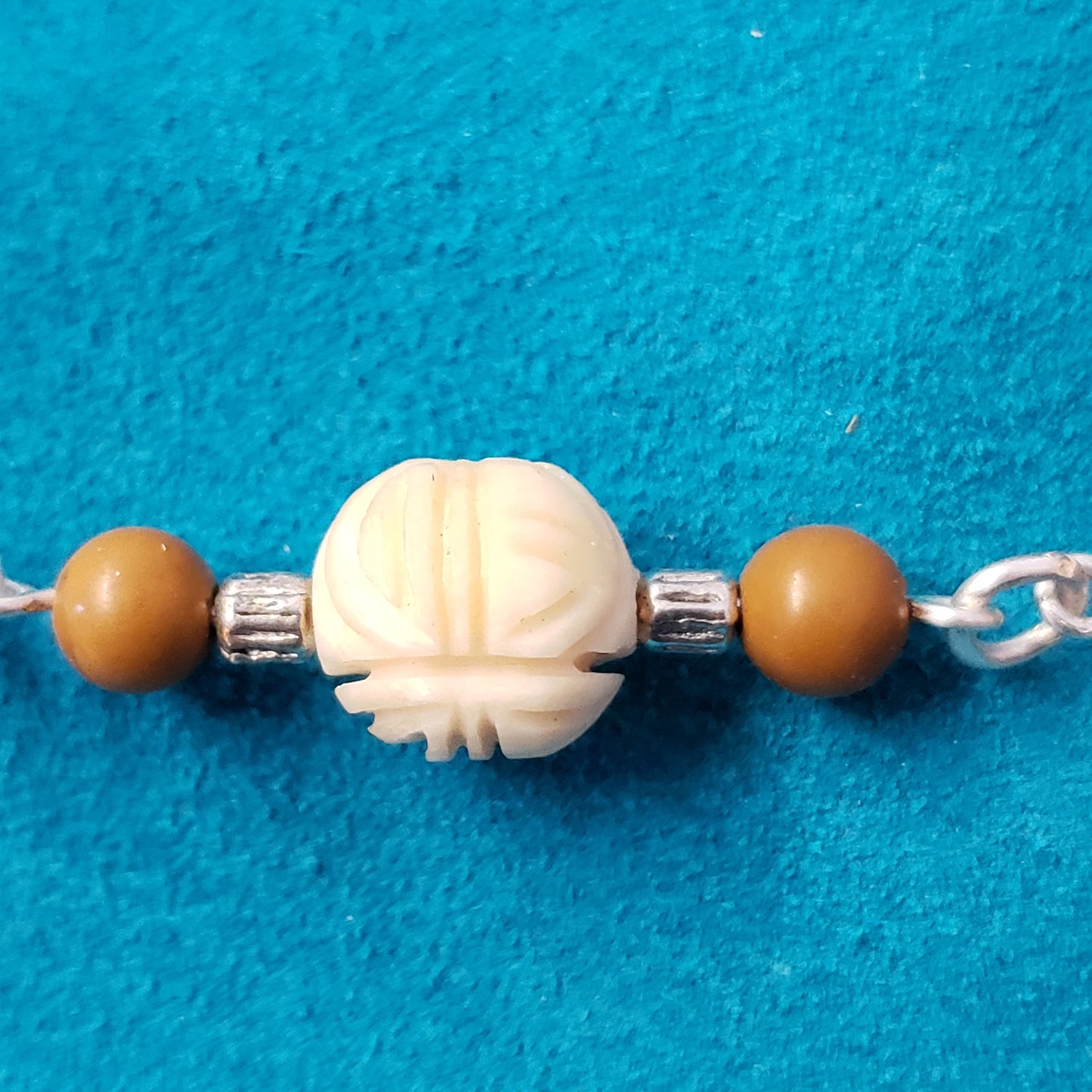 Stunning Fossil Mammoth Ivory, Bone & Jasper Necklace