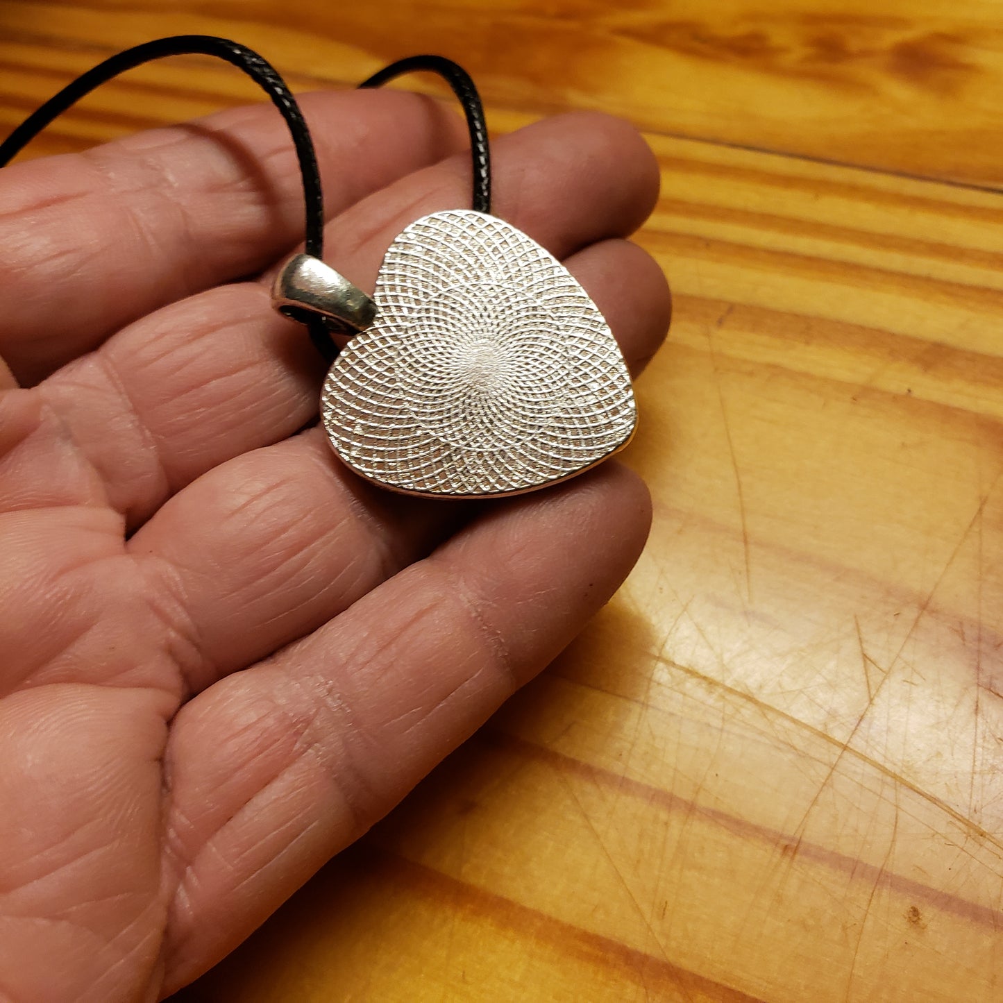 Fossil Ivory Collage Heart Necklace