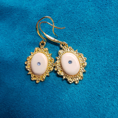 Montana Sapphires & Fossil Mammoth Ivory Earrings