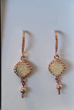 Load image into Gallery viewer, Rose Gold Fossil Walrus Ivory Earrings
