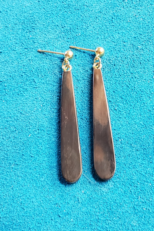 Raindrop Fossil Mastadon Ivory Earrings