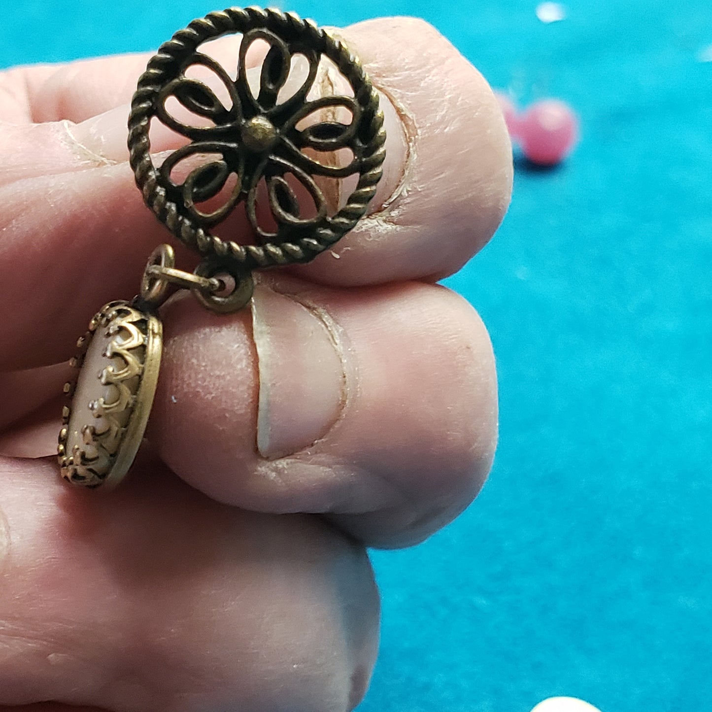 Bronze Fossil Mammoth Ivory Earrings