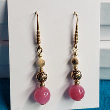 Load image into Gallery viewer, Rose Quartz &amp; Mammoth Ivory Earrings
