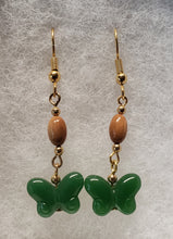 Load image into Gallery viewer, Jade &amp; Fossil Mammoth Ivory Butterfly Earrings
