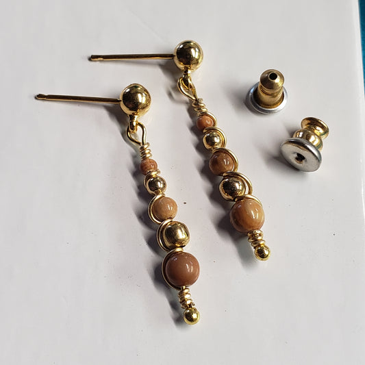 Tiny Fossil Mammoth Ivory Bead Earrings