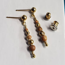 Load image into Gallery viewer, Tiny  Fossil Mammoth Ivory Bead Earrings
