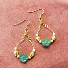 Load image into Gallery viewer, Montana Moss Agate, Mammoth Ivory Earrings
