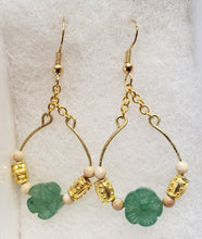 Load image into Gallery viewer, Montana Moss Agate, Mammoth Ivory Earrings
