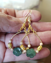 Load image into Gallery viewer, Montana Moss Agate, Mammoth Ivory Earrings
