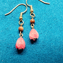 Load image into Gallery viewer, Rose Coral Pikake Mammoth Ivory Earrings
