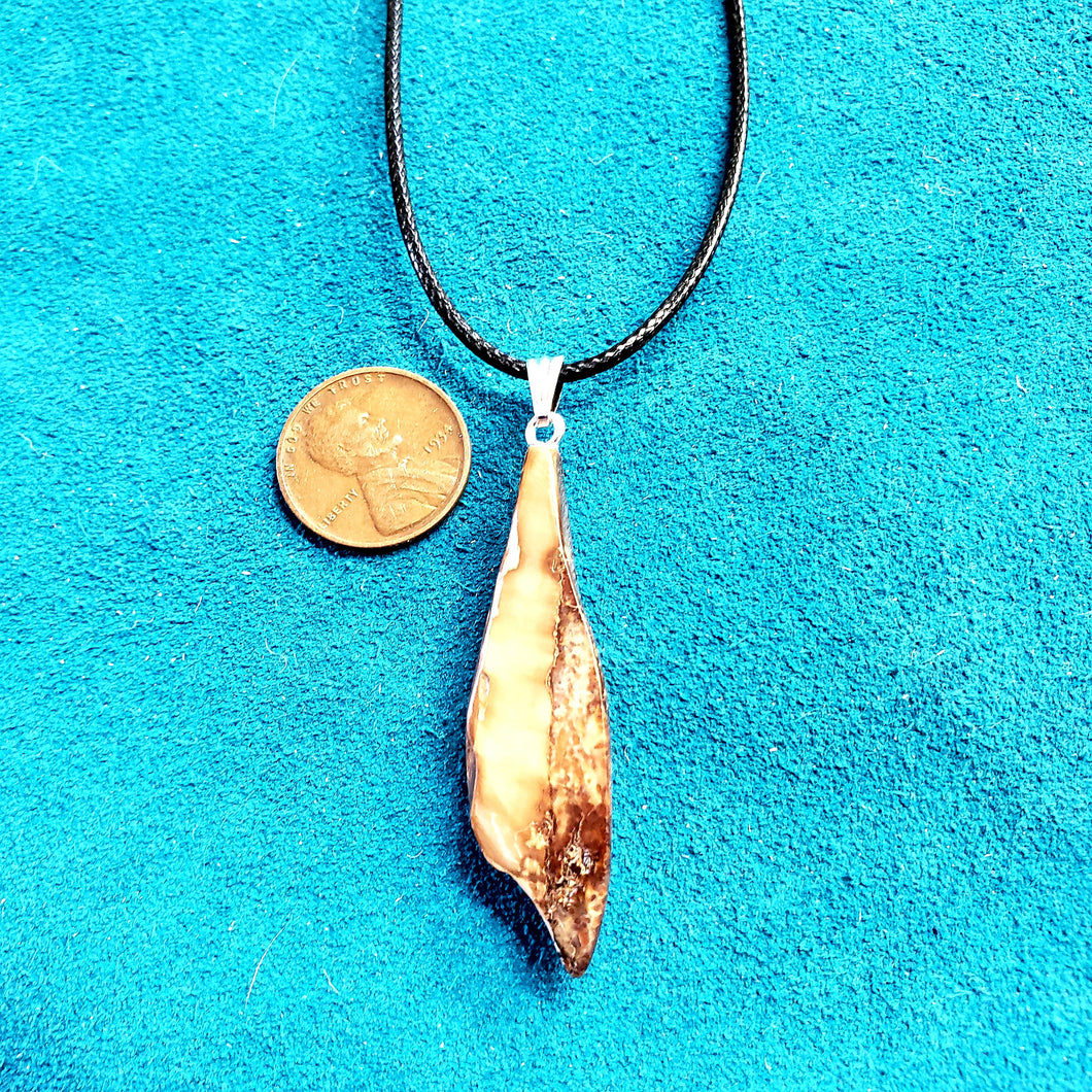 Beach Fossil Walrus Ivory Shard Necklace.