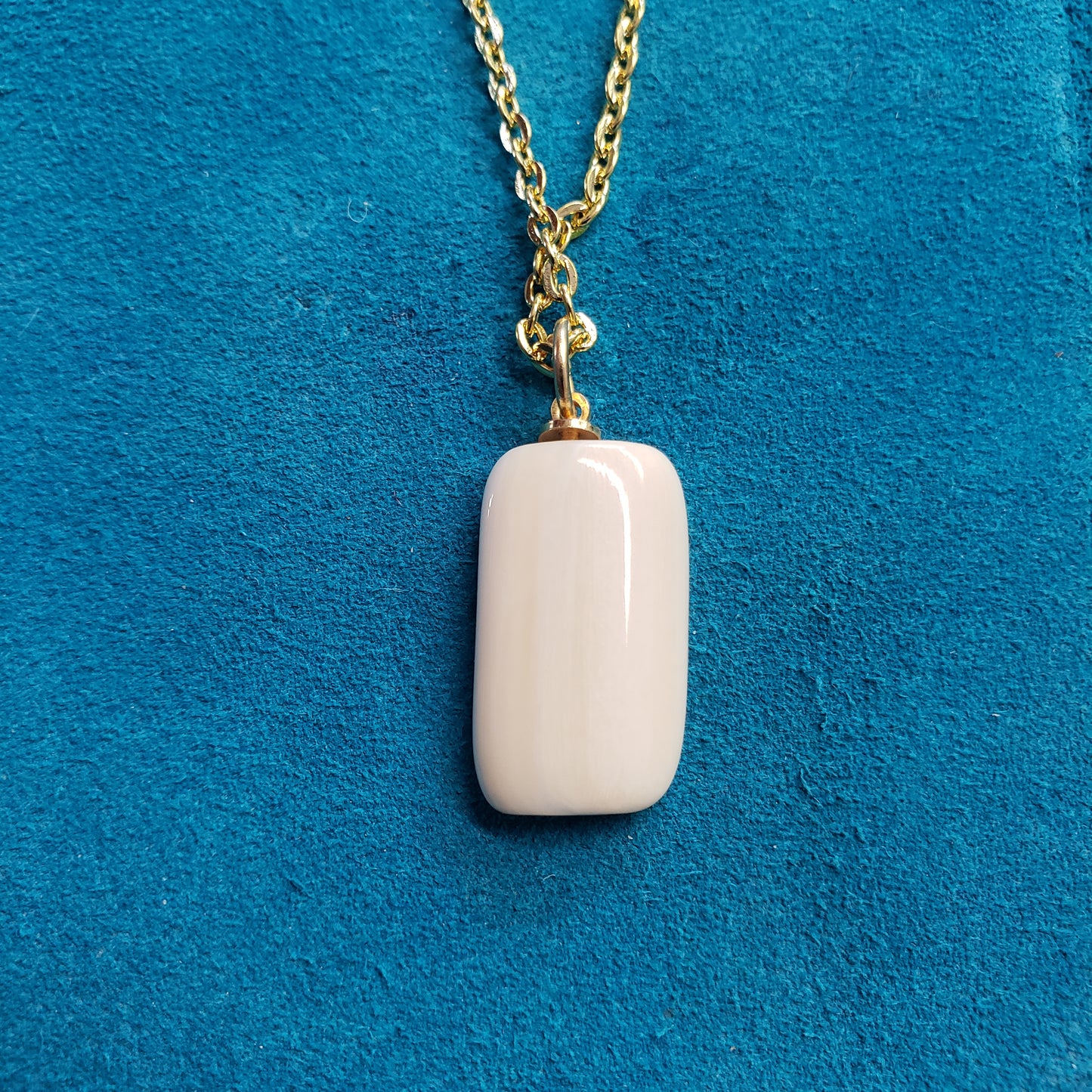 Scrimshawed  Mammoth Ivory Yellow Rose Necklace