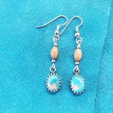 Load image into Gallery viewer, Turquoise Mammoth Ivory Earrings
