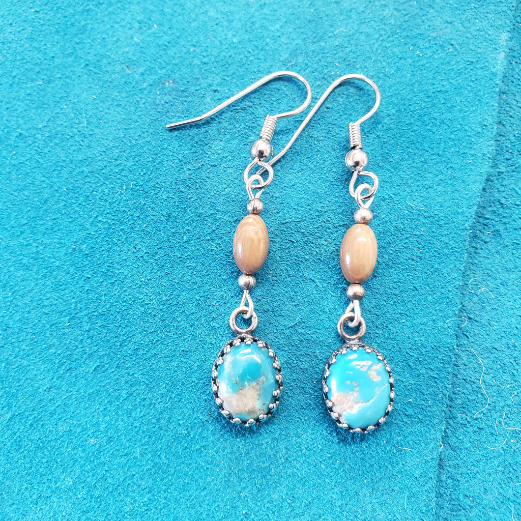 Turquoise Mammoth Ivory Earrings