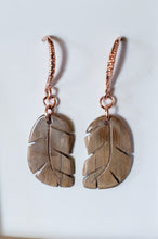 Load image into Gallery viewer, Rose Gold Fossil Mammoth Ivory Earrings
