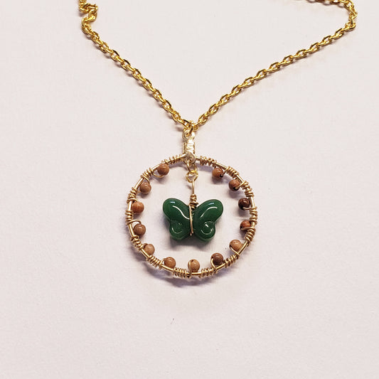 Jade and Fossil Mammoth Ivory Necklace