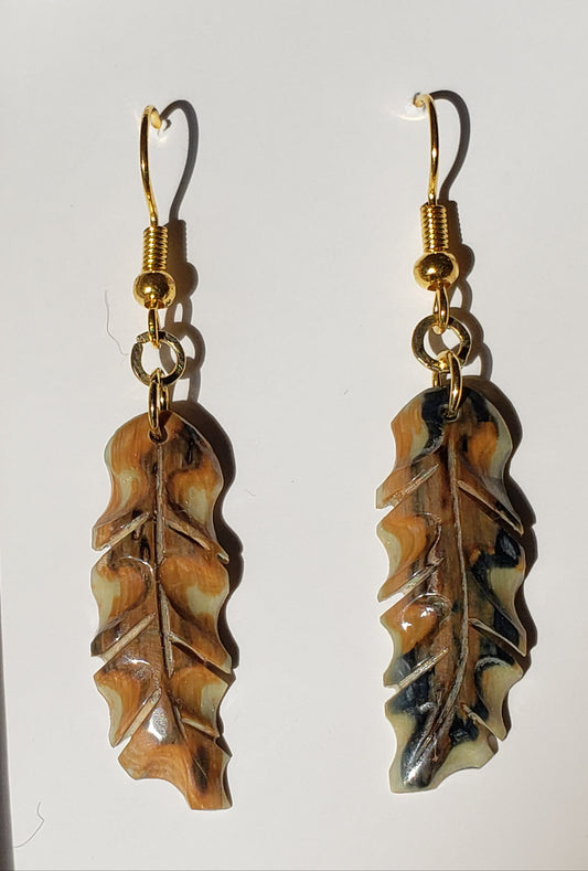 Siberian Multi Colored Fossil Mammoth Ivory Earrings