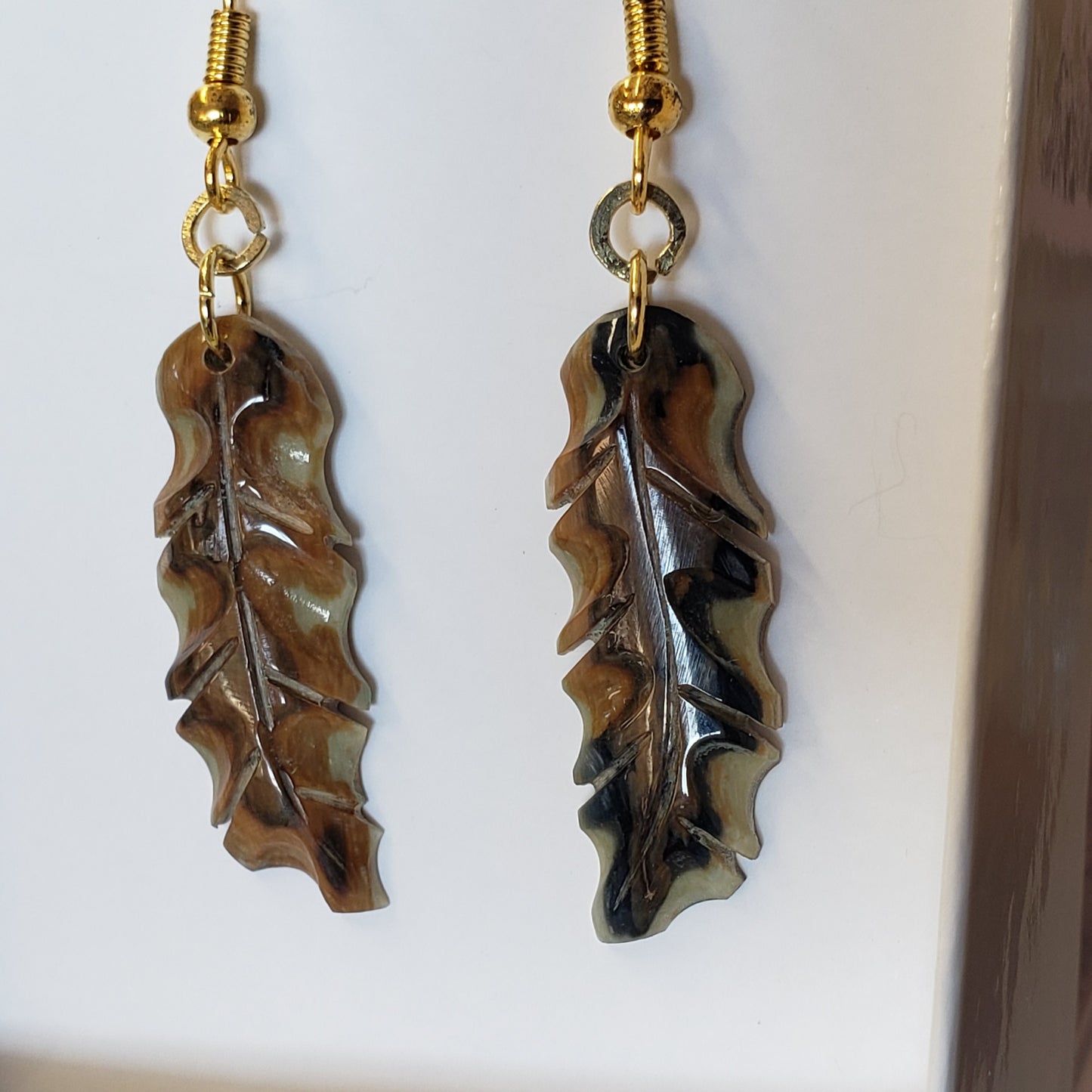 Siberian Multi Colored Fossil Mammoth Ivory Earrings