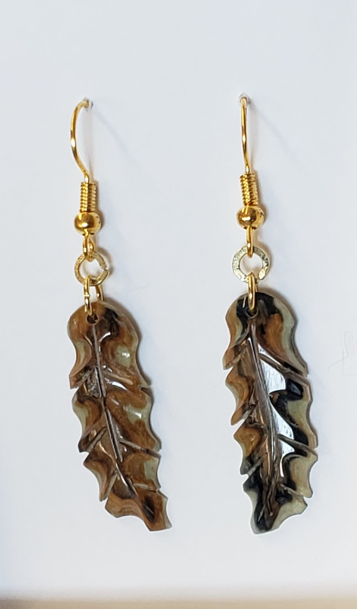 Siberian Multi Colored Fossil Mammoth Ivory Earrings