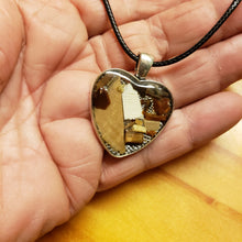 Load image into Gallery viewer, Fossil Ivory Collage Heart Necklace
