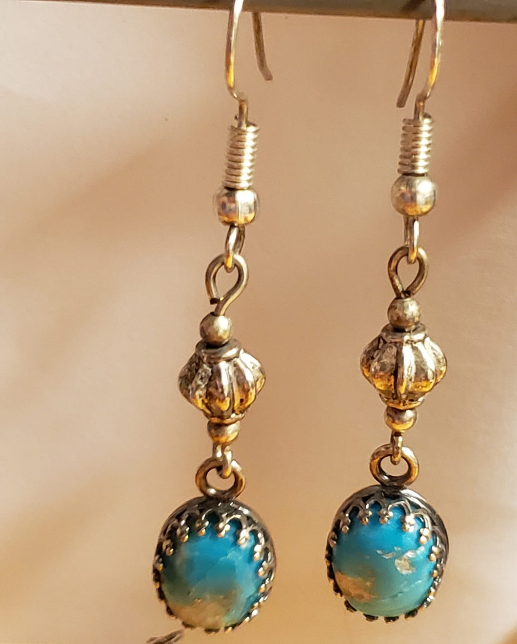 Bezel Set Turquoise  Earrings